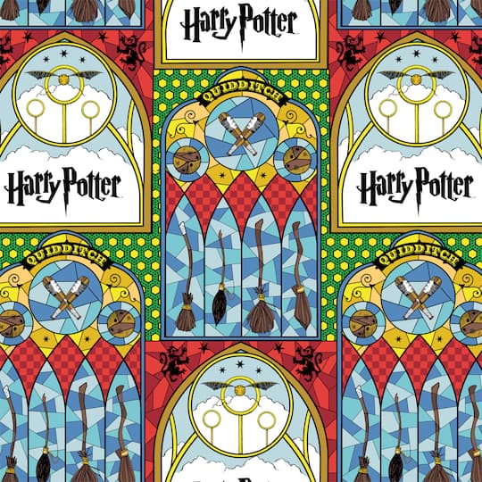 Harry Potter™ Quidditch™ Stained Glass Cotton Fabric